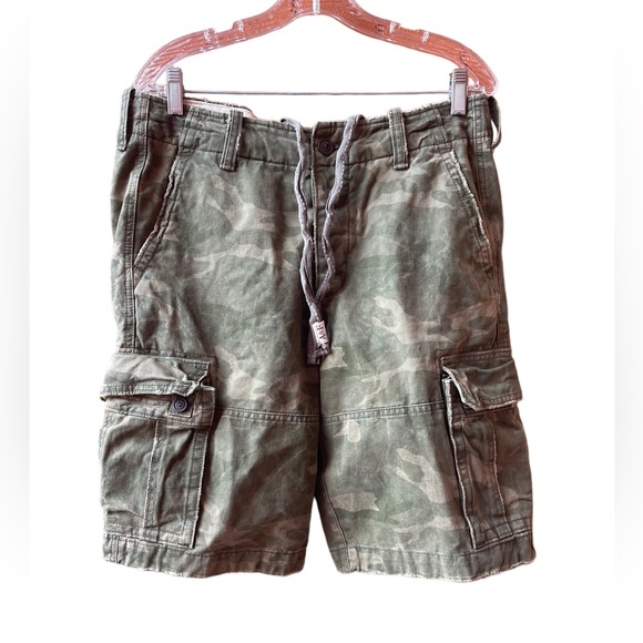 Vintage Abercrombie Fitch Cargo Shorts Men's 34 Heavy Camouflage